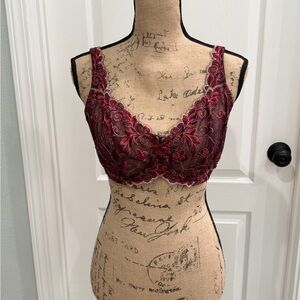 Soma Red Lace Sensuous Lace Unlined Bra
